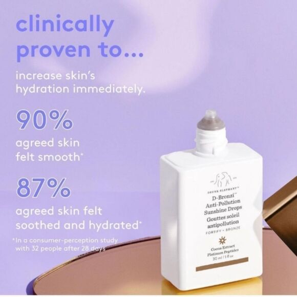 NEW Drunk Elephant D-Bronzi Anti-Pollution Sunshine Drops Mini Size - Picture 4 of 9
